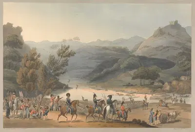 Passage of the Mondego at Pena Cova by the 3rd Division of allied Army, 1810 by Charles Turner, 1810 — digital art print…