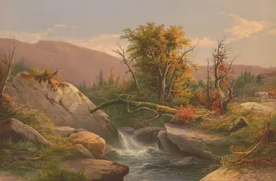 Мужчина, лежащий с ружьем и смотрящий на бурлящую воду by Эдмунд Фёрстер и Ко, 1873 — digital art print download