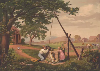 Старое дубовое ведро by Ф. Глиссон, 1875 — digital art print download