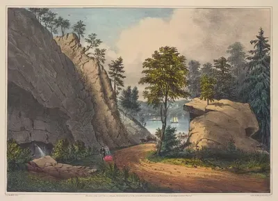 Горный источник. У причала Коззена, Уэст-Пойнт by Фанни Палмер, 1862 — digital art print download