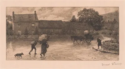 Дождливый день в Кукхэме by Фредерик Уокер, 1894 — digital art print download