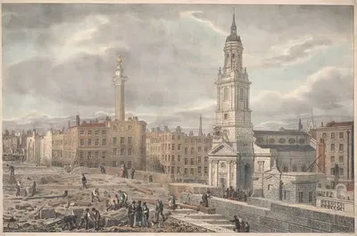 Церковь Святого Михаила на Кукед-Лейн, снесенная на месте, июнь 1830 by Джордж Иоганн Шарф, 1830 — digital art print download