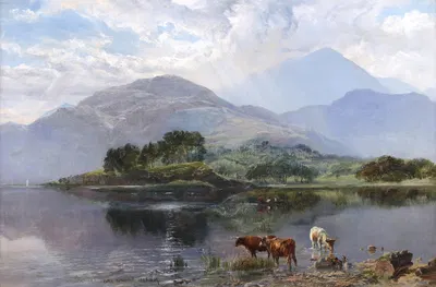 Cattle Lake Windermere by Henry Moore, 1853 — digital art print download