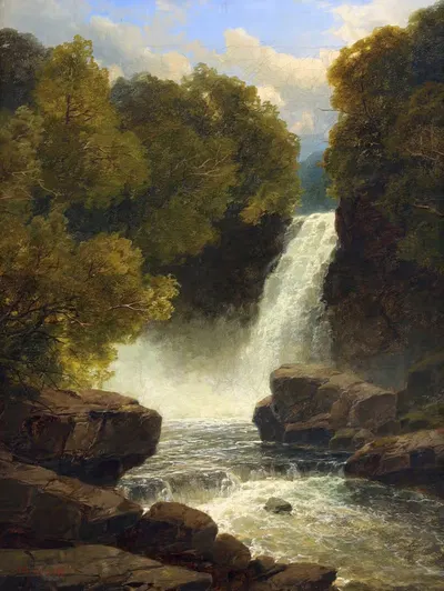 Водопад Мелинкорт, Уэльс by Джон Брендон Смит, 1874 — digital art print download