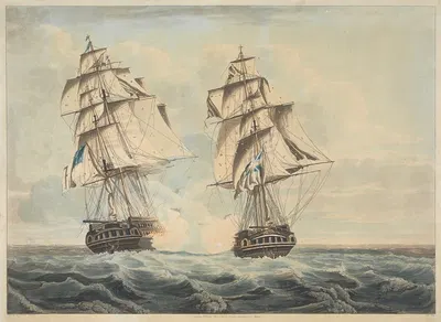 His Majesty's Frigate 'Endymion' by John Hill, 1815 — digital art print download