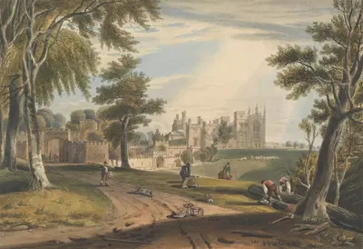 North-West Front, Cassiobury by John Hill, 1816 — digital art print download