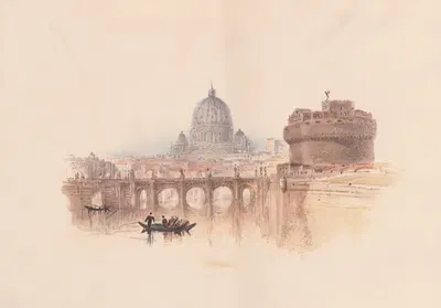 Рим, замок Святого Ангела by М.Х. Лонг, 1884 — digital art print download