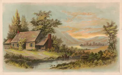 Старая усадьба в долине Мохок by Мюллер, Люхсингер и Ко, 1898 — digital art print download