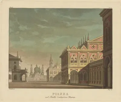 Piazza nel ballo Lodovico Sforza by Stanislao Stucchi, 1820 - 1829 — digital art print download