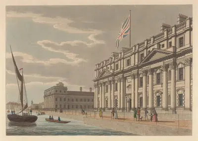 North Front of Greenwich Hospital by Thomas Malton, 1799 — digital art print download