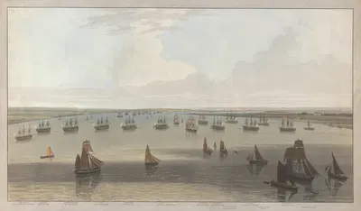 A View of the Firgates Stationed in the Hope under the Command of the Elder Brethren of the Trinity House by William…