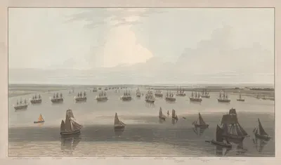 A View of the Frigates Stationed in the Hope under the Command of the Elder Brethen of the Trinity House, Thames Estuary by…