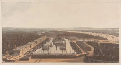 A View of the London Dock by William Daniell, 1808 — digital art print download
