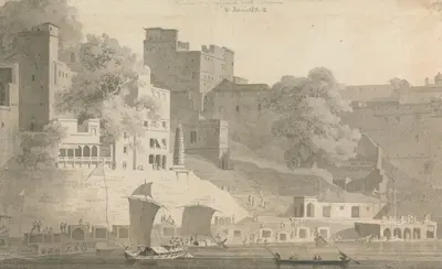Bramha and Nursingdara Ghat, Varanasi by William Daniell — digital art print download