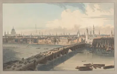 London Bridge by William Daniell, 1804 — digital art print download
