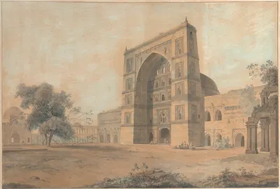The Mosque at Juanpore Built by Sultan Hussain Sherki by William Daniell, 1789 — digital art print download