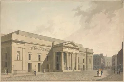 View of the East Front of the New Theatre Royal Covent Garden by William Daniell, 1809 — digital art print download