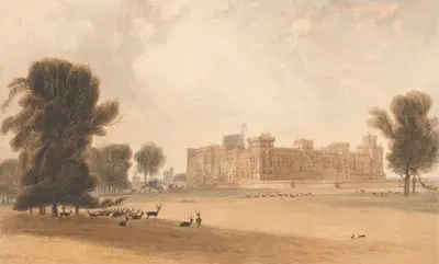 Windsor Castle from the South by William Daniell, 1827 — digital art print download