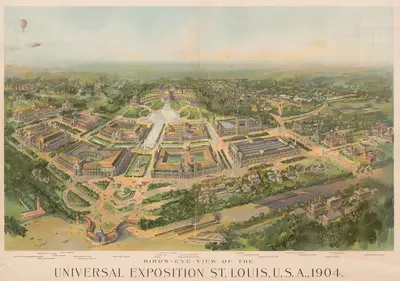 Вид с высоты на Всемирную выставку в Сент-Луисе, США, 1904 by Вудвард и Тирнан Принтинг Ко., 1902 — digital art print…