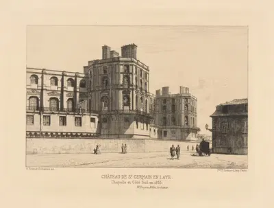 Шато Сен-Жермен-ан-Ле, капелла и южная сторона в 1855 году by Альфред Брунет-Дебен — digital art print download
