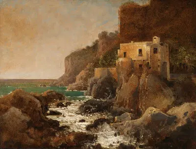 Берег у Амальфи by Август Вильгельм Фердинанд Ширмер, 1830 — digital art print download