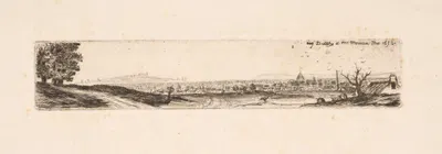 Distant view of city by Auguste Delâtre, 1856 — digital art print download