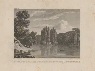 Могила Руссо на острове Тополей, в Эрменонвиле by Этьен Девилье, 1819 — digital art print download
