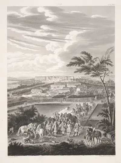 Версаль около 1688 года. Вид на пруды с холма Монборон by Этьен Девилье, 1838 — digital art print download