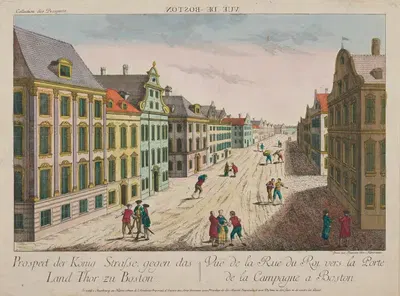 Vue de la Rue du Roi, vers la porte de la Campagne a Boston by Franz Xaver Habermann — digital art print download