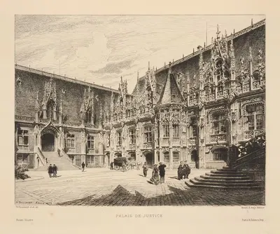 Palais de Justice. by Henri Toussaint, 1879 — digital art print download