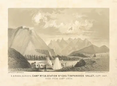 Camp No. 58, Station No. 1340. Timpanogos Valley. View from Camp Creek. by Joseph F. Knapp, 1864 — digital art print download