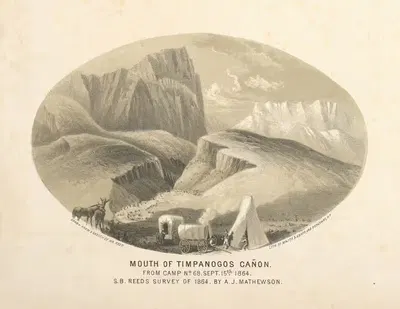 Mouth of the Timpanogos Canon. From Camp No. 68. Sept. 15th 1864 by Joseph F. Knapp, 1864 — digital art print download