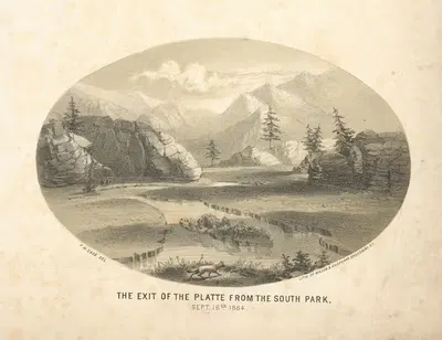 The exit of the Platte from the South Park. by Joseph F. Knapp, 1864 — digital art print download