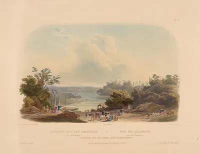 Вид на Делавэр рядом с Бордентоном by Карл Бодмер, 1839 — digital art print download