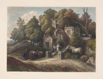 Пейзаж с виллой (Томас Гейнсборо) by Луи Марви, 1850 — digital art print download