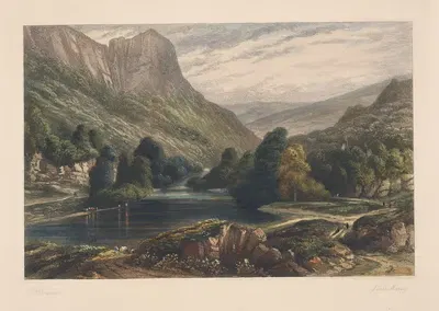 Пейзаж с горным озером (Питер ДеВинт) by Луи Марви, 1850 — digital art print download