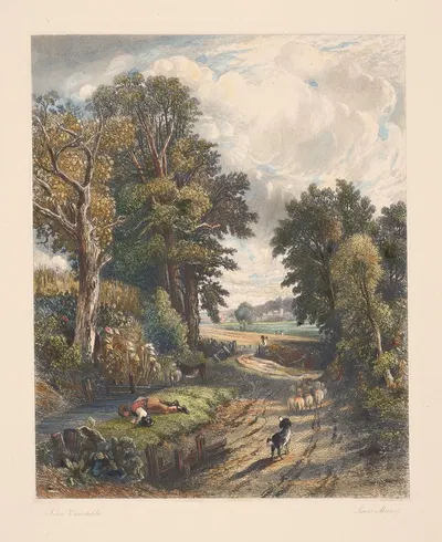 Поле кукурузы (Джон Констебл) by Луи Марви, 1850 — digital art print download