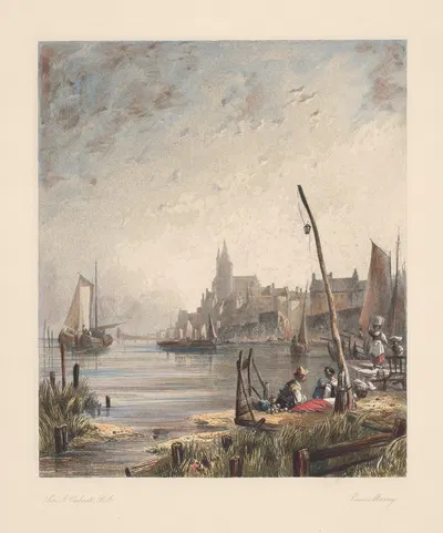Вид на Делфт (Огюст Уолл Колкотт) by Луи Марви, 1850 — digital art print download
