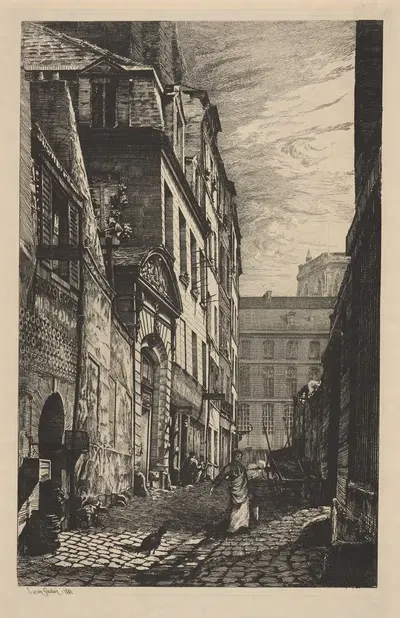 Улица Сен-Жюльен-ан-Повр. by Люсьен Марселен Готье, 1881 — digital art print download