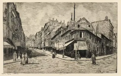 Улица Лепик в Монмартре by Пьер-Марсель Руа — digital art print download