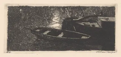 Stern and rowboat by Willem Jansen — digital art print download