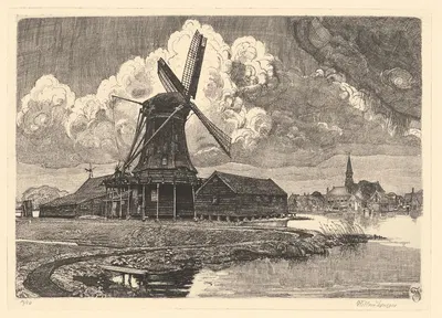 The Bonte Hen Mill by Willem Jansen — digital art print download