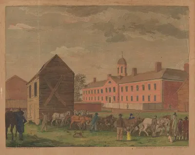 Цель, на Уолнат-стрит, Филадельфия by Уильям Рассел Бирч, 1799 — digital art print download