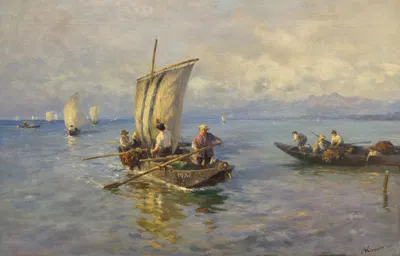 Вечер у озера by Альберт Каппис, 1900 — digital art print download