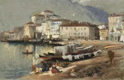 На озере Комо (Лекко) by Альберт Каппис, 1880 — digital art print download