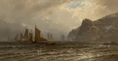 Рыболовные лодки в море by Альфред Томпсон Брайчер — digital art print download