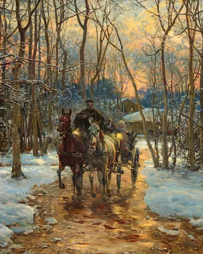 Поездка в сумерках by Альфред фон Вирус-Ковальский — digital art print download