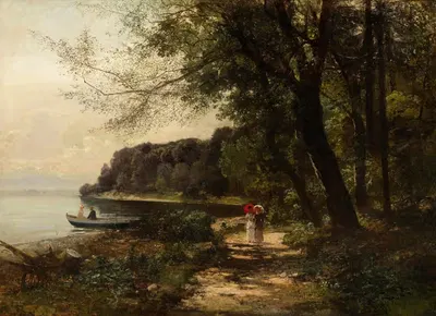 Летний день на озере Штарнберг by Андерс Андерсен-Лундби, 1880 — digital art print download