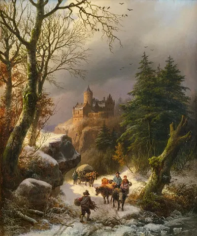 Зима by Баренд Корнелис Кёккёк, 1854 — digital art print download