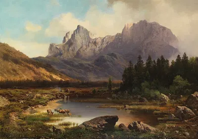 В Доломитах by Карл Мильнер, 1864 — digital art print download
